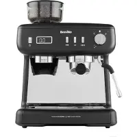 Breville Barista Max+ Machine à espresso, latte et cappuccino | Mouture et dosage intelligents | Minuterie d'extraction précise | Mousseur à lait intégré | Pompe italienne de 15 bars | Noir [VCF152X].