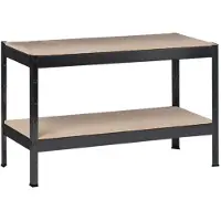 Schulte Rayonnage lourd sans boulons noir structuré 430x1200x400 mm 2 plateaux capacité de charge