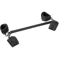 Fetish - barre d'attache simili cuir - set 6 pièces - noir