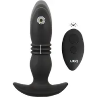 ANOS - stimulateur anal vibrant télécommandé sans fil - silicone noir