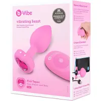 B-Vibe heart - vibromasseur anal télécommandé rechargeable (rose)