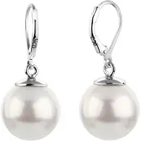 Nenalina Boucles d'oreilles argent / blanc perle
