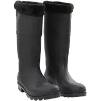 vidaXL Bottes en caoutchouc avec doublure amovible noir taille 45 PVC