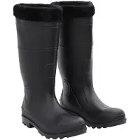 vidaXL Bottes en caoutchouc avec doublure amovible noir taille 43 PVC