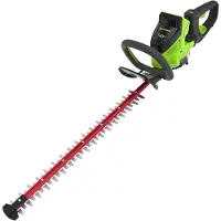 Greenworks Taille-haie sans fil, lame double action, coupe 28 mm, 3400 tr/min, 3 kg (Fonctionnement sur batterie)