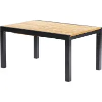 Wilsa Garden Table BALIteck 6/10 personnes structure aluminium noire, plateau en lame de Teck