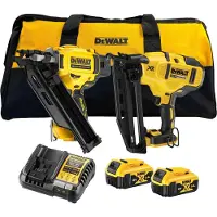 DeWalt DCK246P2-QW Kit Comprenant Une Agrafeuse De Chantier (DCN930) Et Une Agrafeuse De Finition (DCN660) 18 V Li-ion (2 Batteries De 5,0 Ah) Dans Un Sac De Transport