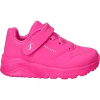 SKECHERS Uno Lite : chaussures de sport pour filles, modèle à scratch, couleur rose, pour un usage quotidien