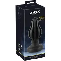ANOS - plug anal souple nervuré - 7 cm (noir)