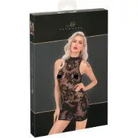 Noir - robe mini noire sans manches à motif de roses
