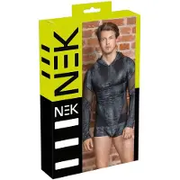 NEK - haut homme à capuche effet peau de serpent (noir)