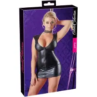 Cottelli - robe moulante sans manches brillante - noir - XL
