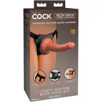 King Cock Elite Comfy - gode ceinture confortable avec harnais - silicone noir
