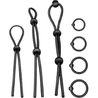 Addicted toys - set anneaux péniens silicone - 7 pièces - noir