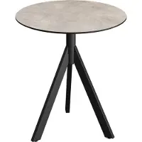 Essentials Table de terrasse Infinity Tripod, structure noire + plateau en stratifié haute pression Moonstone Ø70 cm, 1 pièce