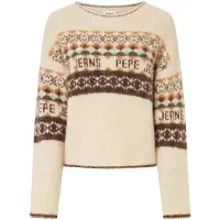 Pepe Jeans Pull-over 'Hitty' écru / bleu clair / brun foncé / orange