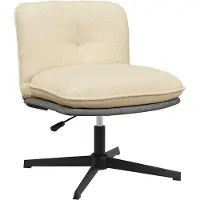 vidaXL Chaise de bureau Pivotante Tissu Crème