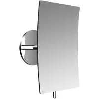 Emco puree miroir adhésif, carré, avec poignée, grossissement 3x, chrome, 109400130