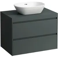 Laufen LANI Plan de lavabo gris trafic incl. meuble sous-lavabo, 1 découpe au centre, 785x495x580mm, H4055511122661