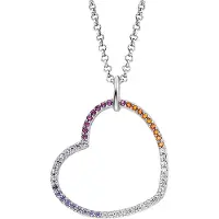 Engelsrufer Collier coeur arc-en-ciel, (Argent 925, Argent 925, Argent sterling 925)