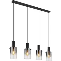 Globo Lampe à suspendre métal noir mat, 4x E27