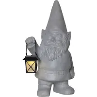 Star Trading Figurine solaire à LED'Gnomy' nain avec lanterne, gris