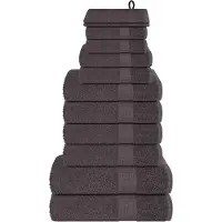 vidaXL Ensemble de serviettes 12 pcs anthracite 360 g/m² 100% coton