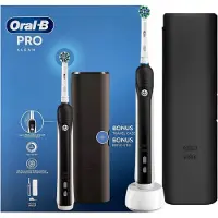 Oral-B | Brosse à dents électrique - Pro Clean - Noir - Avec étui de voyage - 8800 mouvements par minute