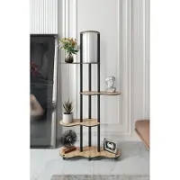 Opviq , lampadaire moderne en papier kraft et MDF, noyer, hauteur 150 cm | 1 x E27, max. 40 W, IP20 | Design élégant pour les pièces à vivre, alliant style et fonctionnalité.