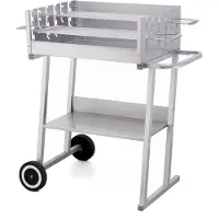 Tepro Barbecue au charbon de bois 'Pasadena' incl. roues en plastique Surface de cuisson 2x env. 56x18 cm Chariot de barbecue