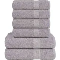 vidaXL Ensemble de serviettes 6 pcs gris 360 g/m² 100% coton