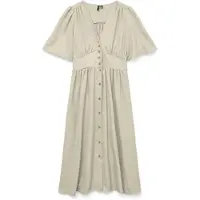 Vero Moda Melaney Short Sleeve Dress Beige M Femme