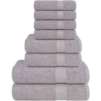 vidaXL Ensemble de serviettes 8 pcs gris 360 g/m² 100% coton