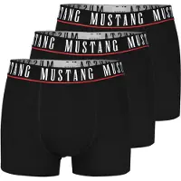 Mustang Hommes, Sous-vêtements, Herren-Boxershorts, 3er-Pack, Schwarz, Noir, (Lot de 3, XXL)