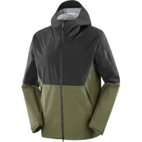 Salomon - Veste respirante et imperméable - Outerpath 2.5L Jacket M Deep Black/Grape Leaf pour Homme - Taille L - Vert