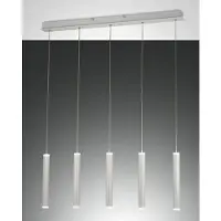 FABAS LUCE Suspension Prado 5 Lumières - Led 33W Dimmable - Blanc Mat Design Linéaire
