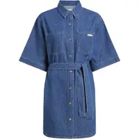 Calvin Klein Jeans Robe courte LINEN BOXY BELTED SHIRT DRESS femmes - Marine - EU S