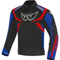 Berik The Eye Veste textile imperméable pour moto, noir/bleu, 52