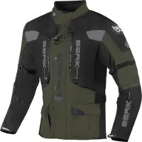 Berik Veste textile imperméable 3 en 1 Dakota pour moto, noir/vert, 52