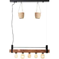 Brilliant , suspension Bankwood, 5 bras, noir/aspect bois, 99541/76