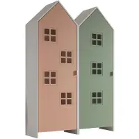 Vipack - CASAMI BRUGES set de 2 pcs. composé de : Armoire à 1 porte avec façade en rose et en vert