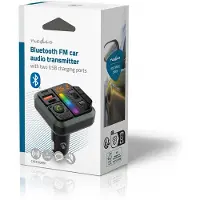 Nedis Transmetteur FM audio pour voiture | Fixe | Appels mains libres | 1 " | Écran ambre | Bluetooth | PD 18 W / PD 24 W | Charge rapide | Amplification des basses | Google Assistant / Siri | Noir