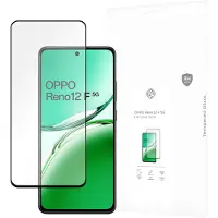 Just in Case Protection d'écran en verre trempé Edge To Edge OPPO Reno12 F (1 pcs, Oppo Reno12 F 5G), Téléphone portable : film de protection, Noir, Transparent