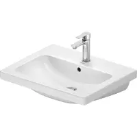 Duravit Lavabo D-Code 2.0, dimensions 600 x 480 mm, avec trop-plein, avec siphon, couleur blanc HG