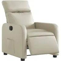 vidaXL Fauteuil relax électrique Crème similicuir