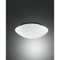 FABAS LUCE Plafonnier Moderne Pandora En Métal Et Verre Soufflé, Culot E27 60W, Détecteur De Mouvement Intégré, Diamètre 30 Cm, Blanc, Réf 3222-61-102