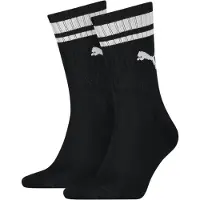 Puma Chaussettes - Regular Crew - 2 Pack - Noir av. Blanc A Rayu - - 35/38 - Chaussettes