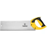 Topex Scie à main pour boîte à onglet 350 mm, 13TPI dents trempées Scie à bois pour coupes d'onglet sur plinthes - Scie polyvalente