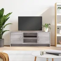 vidaXL Armoire TV Gris Sonoma 102x30x37,5 cm Bois composite - Armoire TV - Meubles TV - Support TV