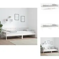 vidaXL Lit de jour blanc pin massif 90x200 cm - Lits et Sommiers